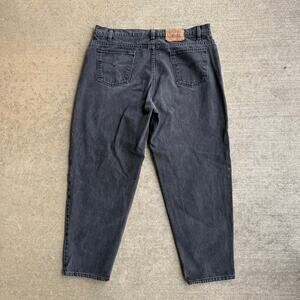 Vintage 90s Levi's 560 Black Jeans 40x30 Orange Tab Loose Fit Tapered Leg